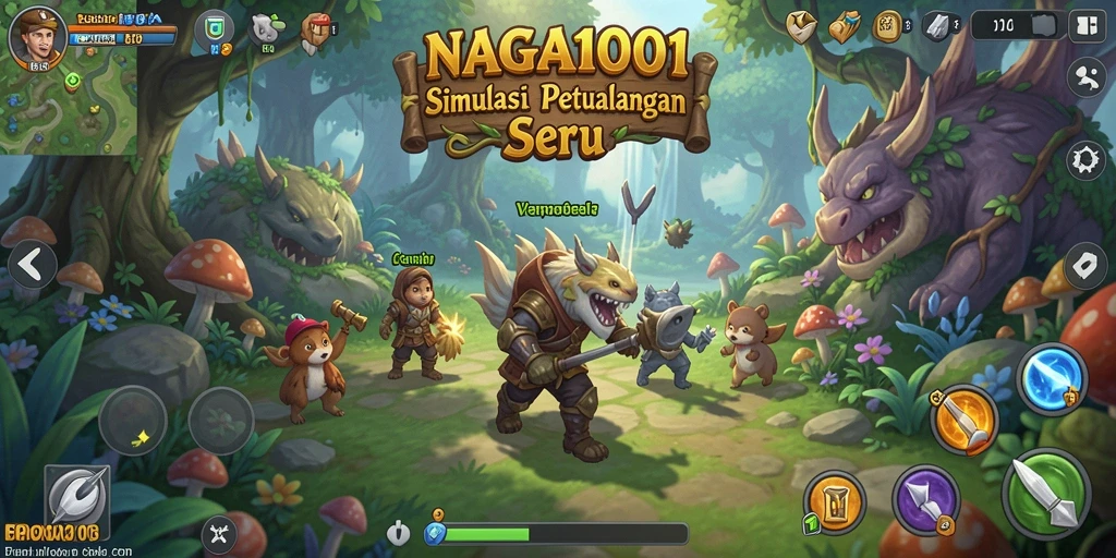Tangkapan layar menunjukkan aksi seru dalam gameplay NAGA1001.