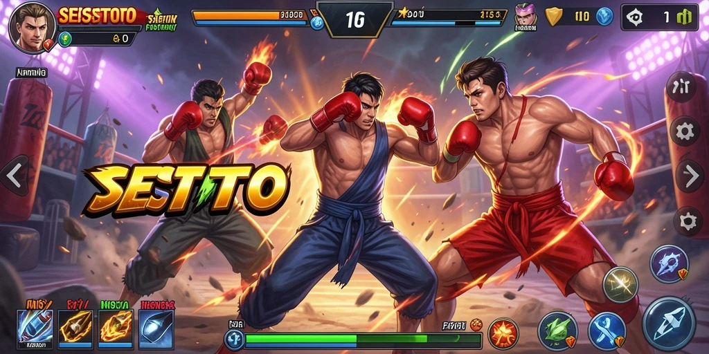 Screenshot SESETOTO yang menunjukkan aksi pertarungan mendebarkan.